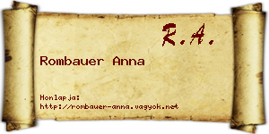 Rombauer Anna névjegykártya