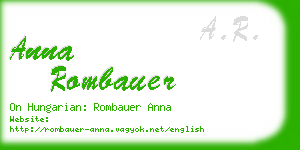 anna rombauer business card